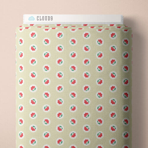 Little Bo - Dot Blossoms - Watermelon 44" / 45" Fabric Per Yard