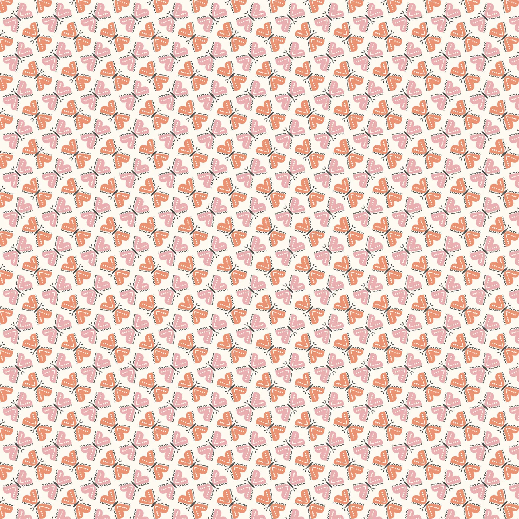 Little Bo - Flutter By - Carnation 44" / 45" Fabric Per Yard The Fabric Company