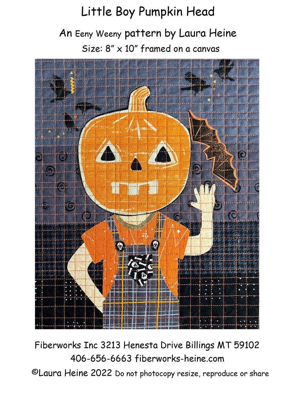 Little Boy Pumpkin Head Collage Pattern by Laura Heine - Linda's Electric Quilters