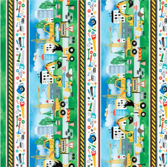 Little Builder - Stripe 44" / 45" Fabric Per Yard The Fabric Company