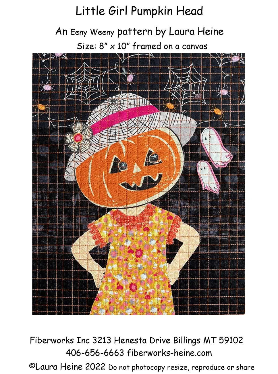 Little Girl Pumpkin Head Collage Pattern by Laura Heine Checker Distributor
