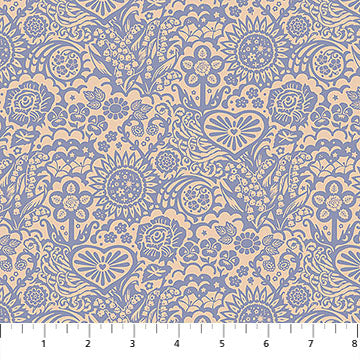 Little Heaven Cornflower Yesterday Cotton 44"/45" Fabric Per Yard
