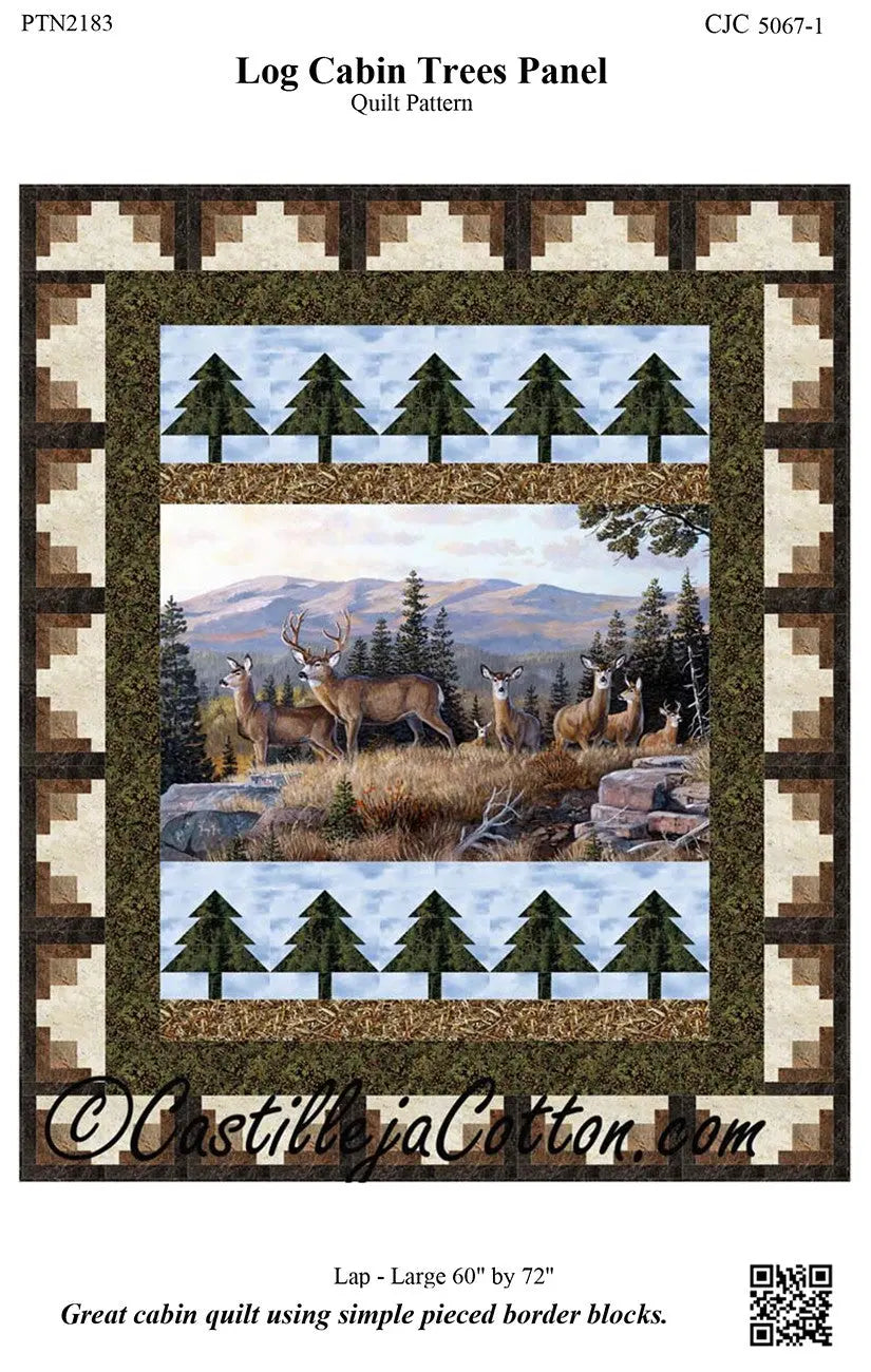 Log Cabin Trees Panel Pattern - Linda's Electric Quilters