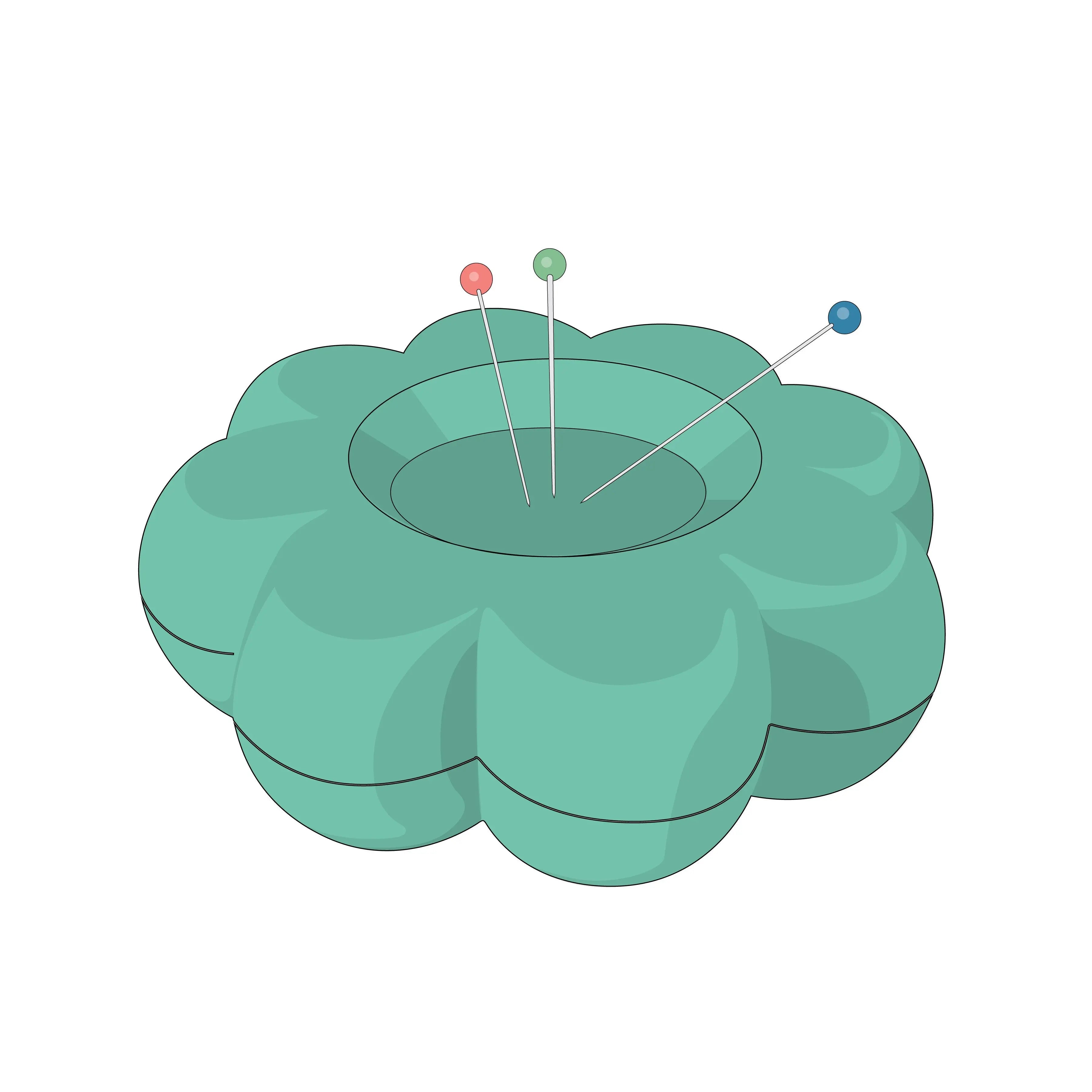 Lori Holt Flower Power Magnetic Pin Holder Sea Glass - Linda's Electric Quilters