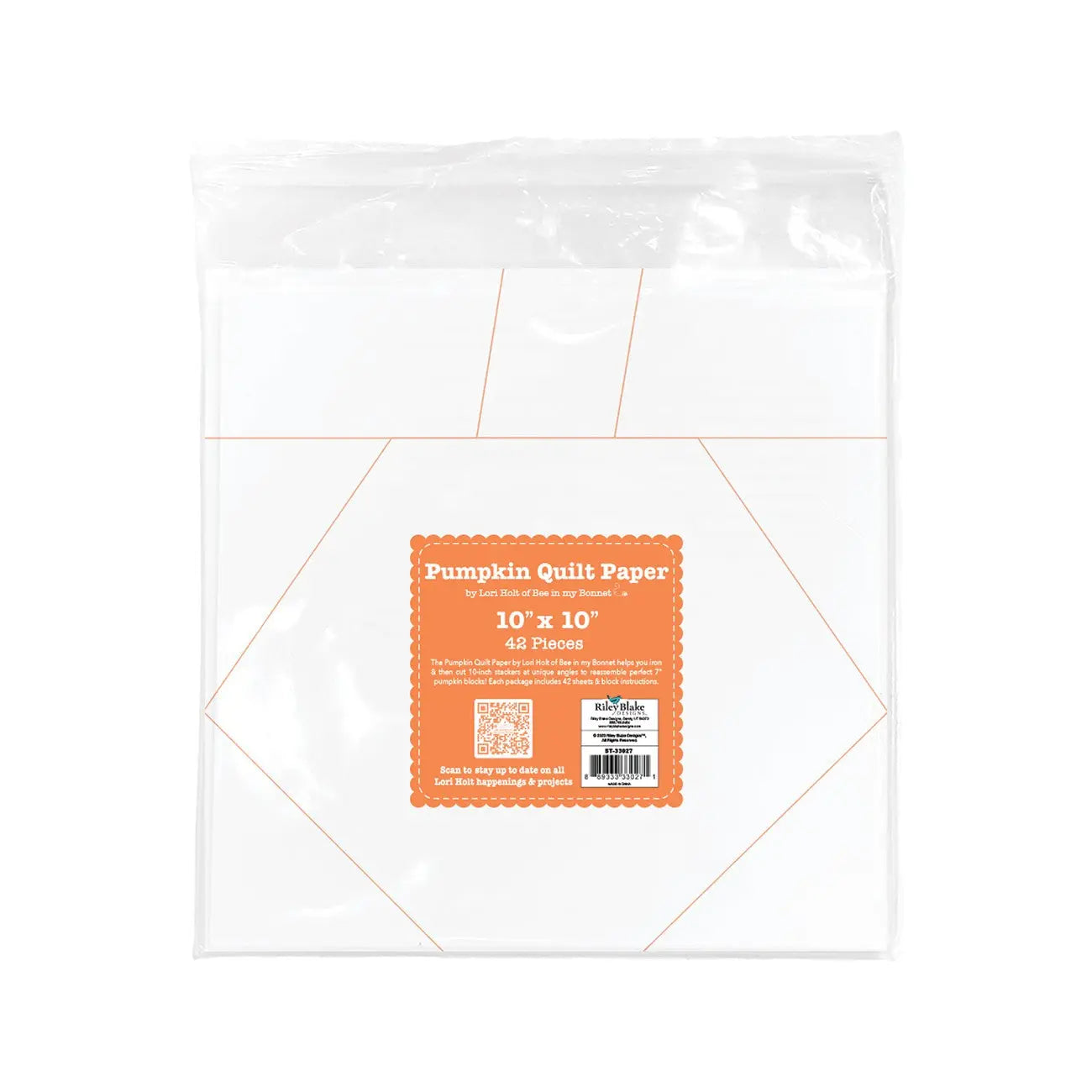 Lori Holt Pumpkin 10in Quilt Paper - Linda's Electric Quilters