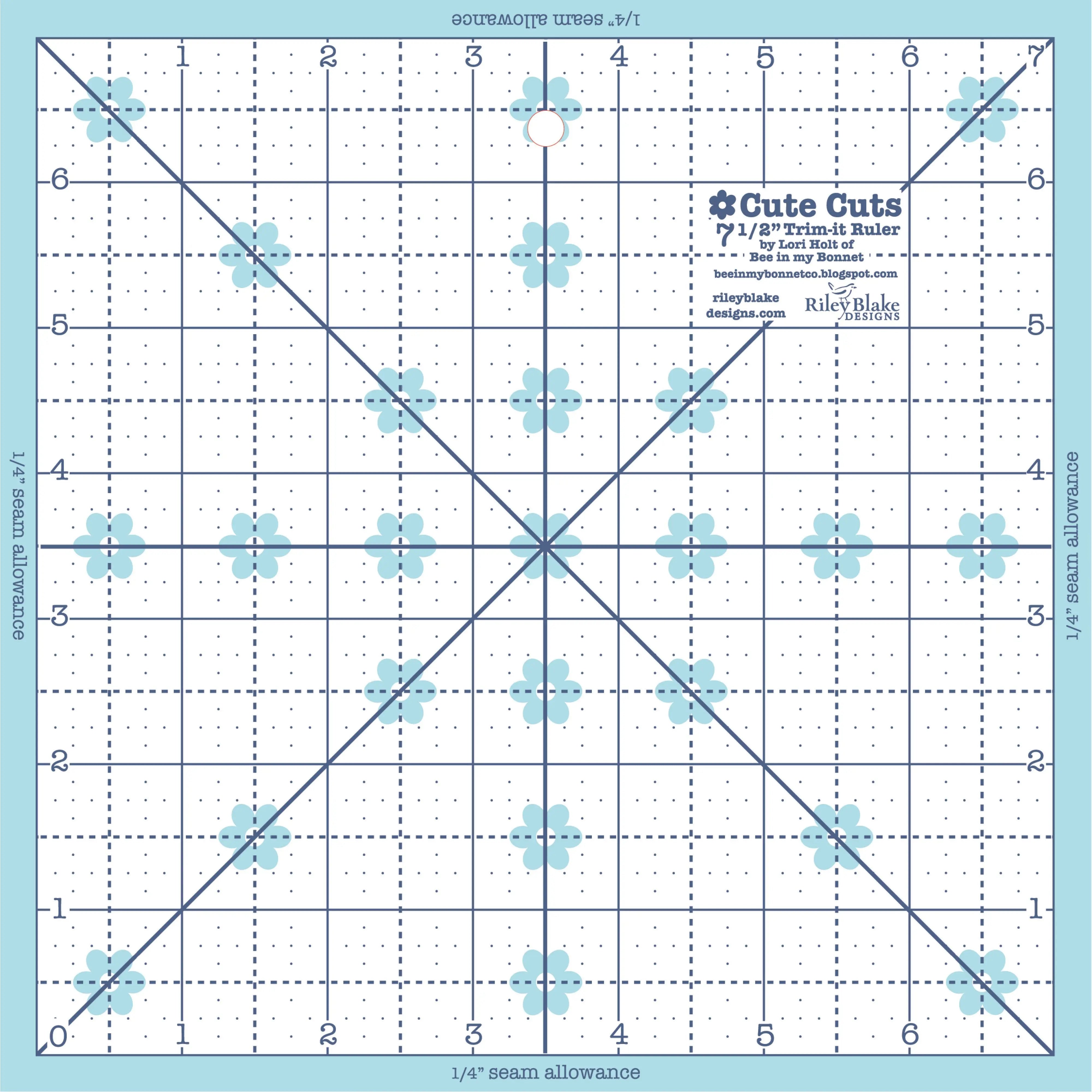 Lori Holt Trim It Ruler 7.5" Square - Linda's Electric Quilters