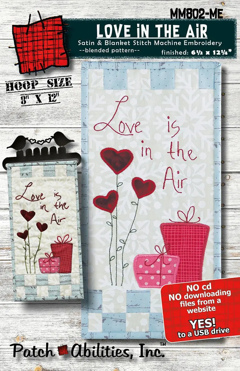 Love In The Air Pattern Machine Embroidery Version - Linda's Electric Quilters