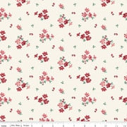 Love You Always Flower Toss Cream Cotton 43"/44" Fabric Per Yard