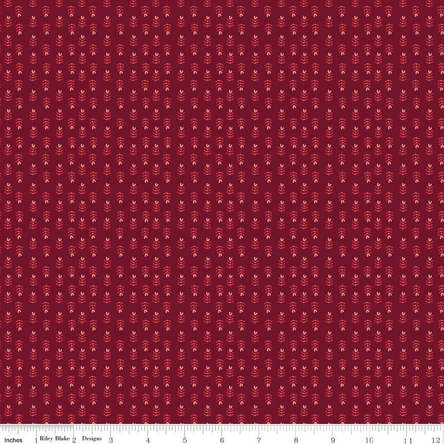Love You Always - Plants - Burgundy 44"/45" Fabric Per Yard