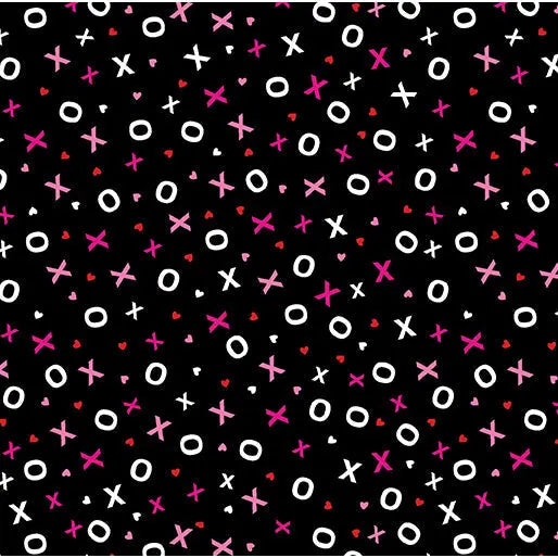 Love You Fur-Ever - Hugs & Kisses - Black 44" / 45" Fabric Per Yard The Fabric Company