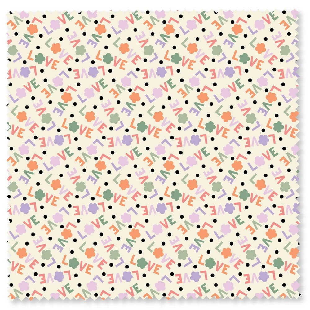 Love in Bloom - Flower Power Love 44" / 45" Fabric per yard
