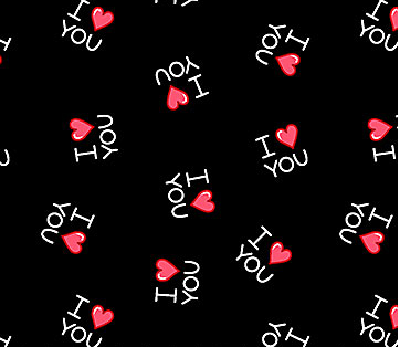 Patrick Lose Lovey Dovey I Heart You black Valentine cotton