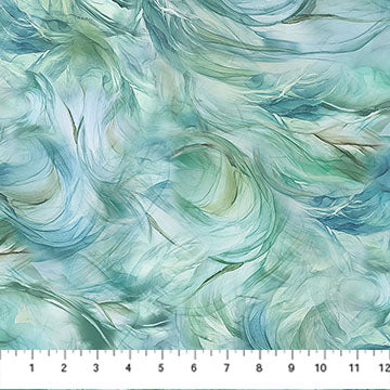 Lt Teal Raven's Call 44"/45" Cotton Fabric Per Yard