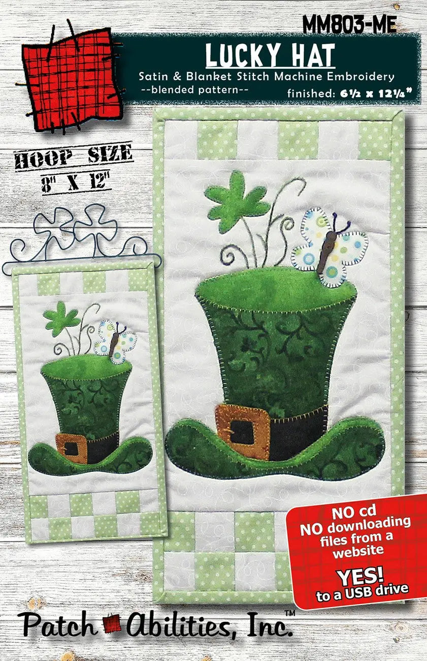 Lucky Hat Pattern Machine Embroidery Version - Linda's Electric Quilters