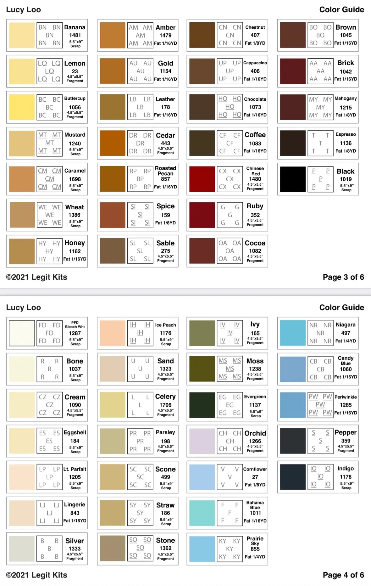 Lucy Loo Pattern Legit Kits