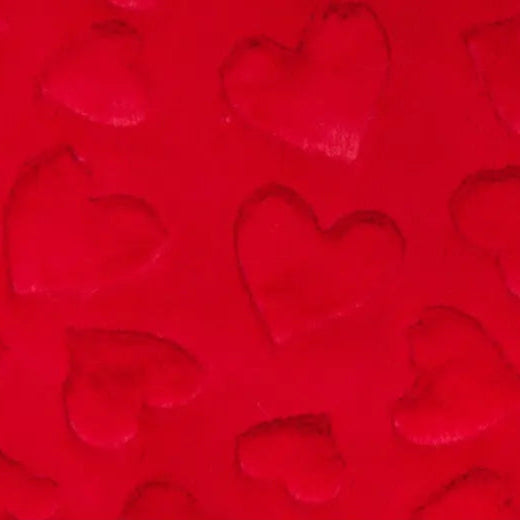 Luxe Cuddle Hearts Scarlet Fabric per yard - Linda's Electric Quilters