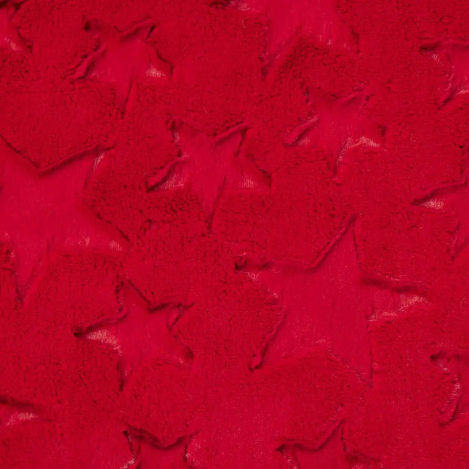 Luxe Cuddle Stars Cardinal Fabric per yard - Linda's Electric Quilters