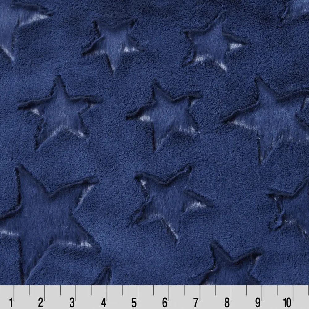 Luxe Cuddle Stars Navy Fabric per yard - Linda's Electric Quilters
