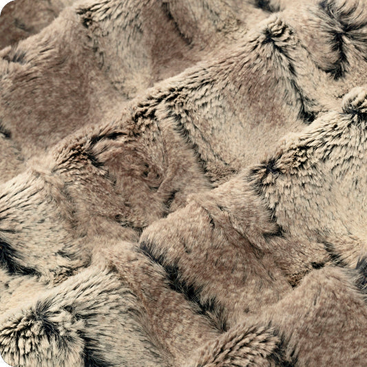 Pewter/Beige Luxe Cuddle Mountain Fox 58/60" Fabric Per Yard