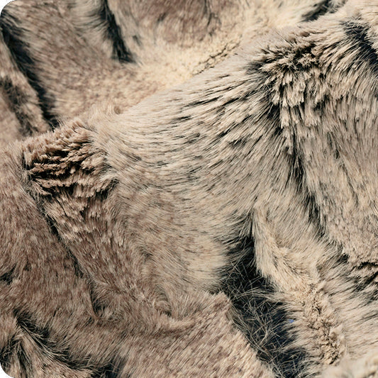 Pewter/Beige Luxe Cuddle Mountain Fox 58/60" Fabric Per Yard