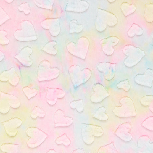 Pastel Luxe Cuddle Sorbet Hearts 58/60" Fabric Per Yard