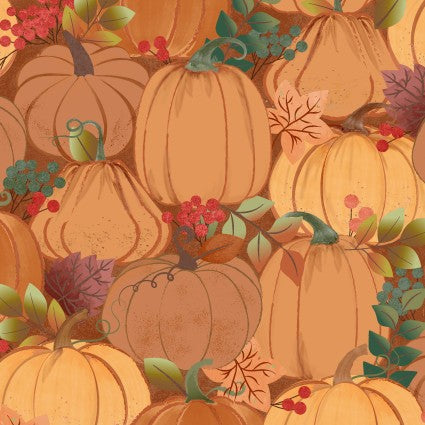 Maywood Studio Hello Autumn Packed Pumpkins quilting fabric