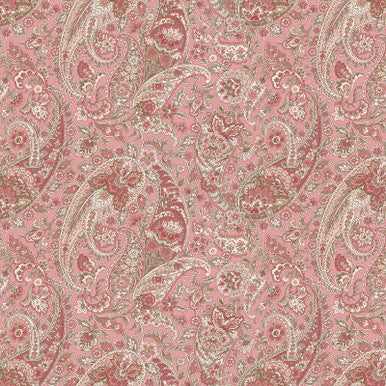 Paisley Pink Meadow Blush 43"/44" Cotton Fabric Per Yard