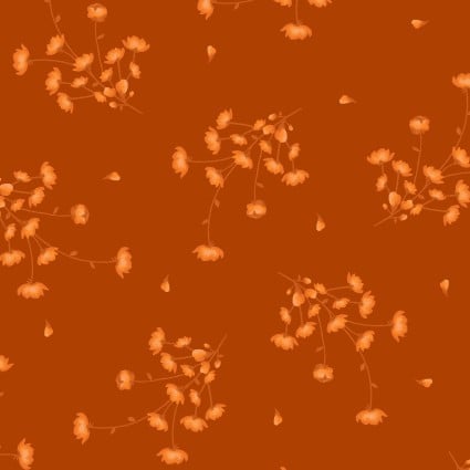 Maywood Studio Harvest Rose flannel Little One floral fabric in Orange