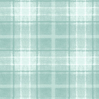 Snowtop Mountain Flannel Big Plaid Aqua quilting flannel by Maywood Studio