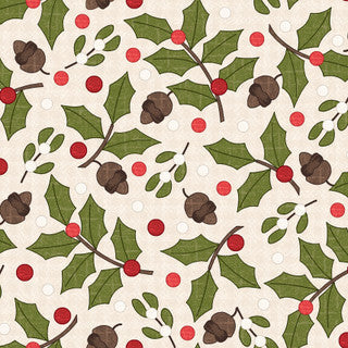 Snowtop Mountain Flannel Greenery Cream quilting flannel by Maywood Studio