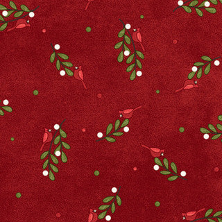 Snowtop Mountain Flannel Bunches Red quilting flannel by Maywood Studio