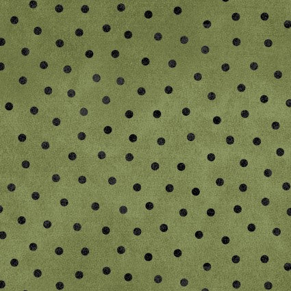 Maywood Studio Woolies Flannel Spotted Green — spotted flannel quilting fabric