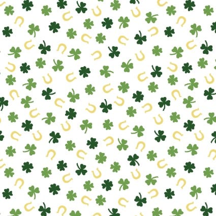 Maywood Studio Celebration Shamrocks quilting cotton in green