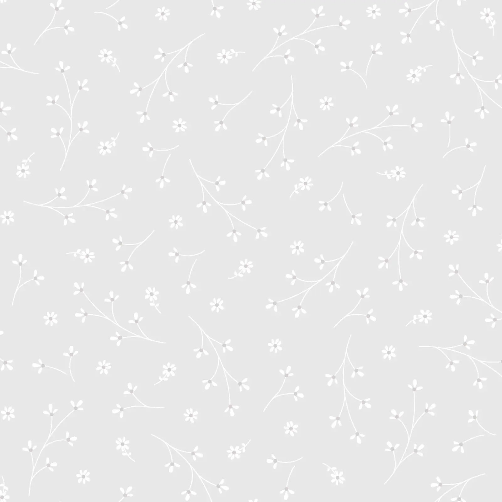 Grey Pretty Petals Cotton Wideback Fabric per yard