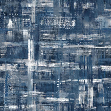 Navy & White Colorfield Cotton Wideback Fabric per yard
