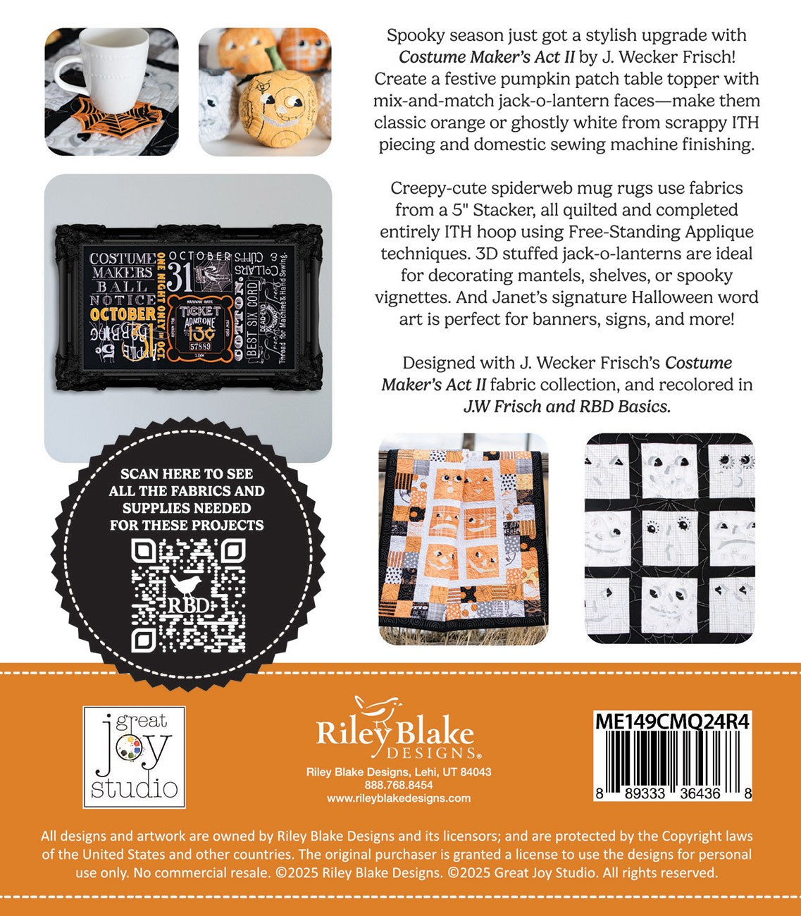 Costume Makers Act 2 Machine Embroidery USB 45" wide fabric per yard