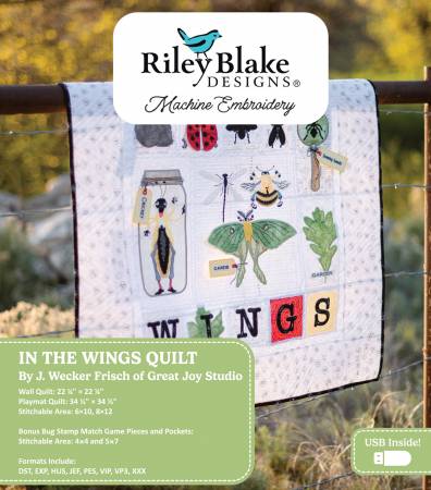Riley Blake In the Wings quilt projects machine embroidery USB