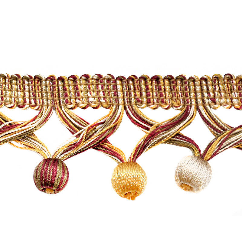 MIlante Collection - 1 3/4" Length BALL FRINGE (25 Yard Roll) - BF-1481-10/18 Rust and Gold