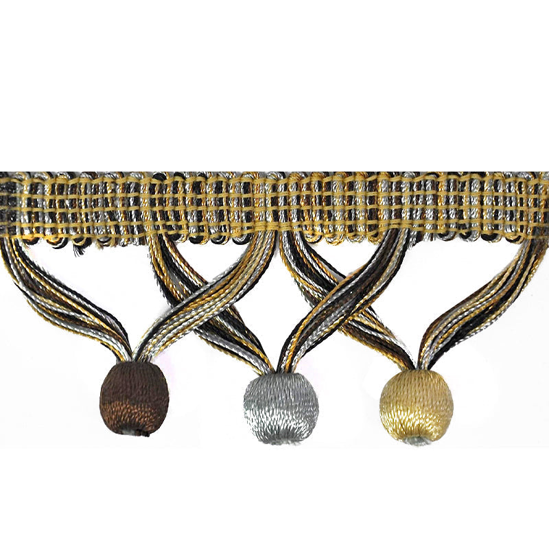 MIlante Collection - 1 3/4" Length BALL FRINGE (25 Yard Roll) - BF-1481-11/06 Turquoise and Brown