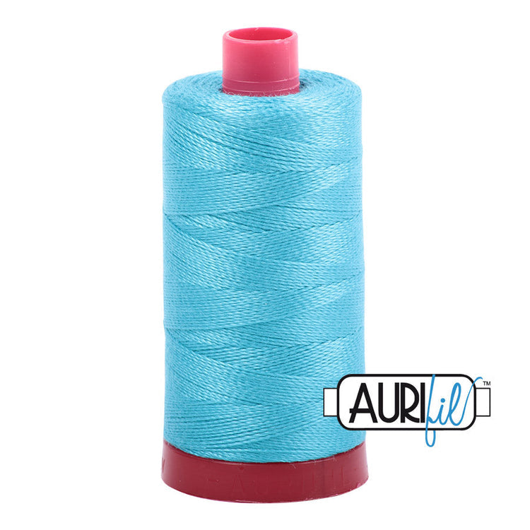 5005 Bright Turquoise Aurifil Cotton 12 WT Large Spool Aurifil