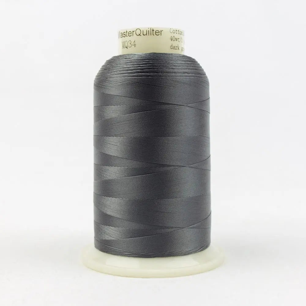 MQ34 - Master Quilter™ 40wt All Purpose Dark Grey Polyester Thread WonderFil USA