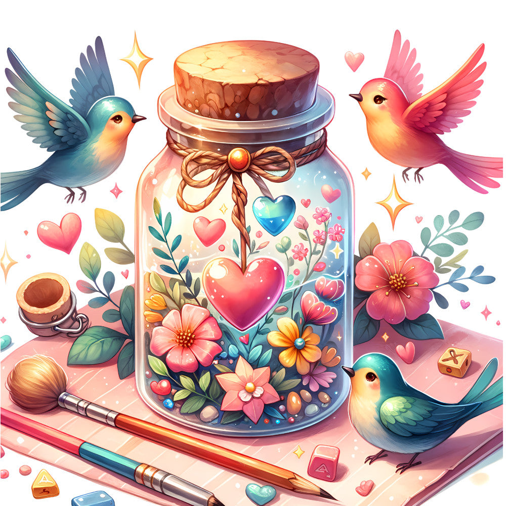 Magical Spring Jar Fabric Panel 2 QuiltingFabricPanels