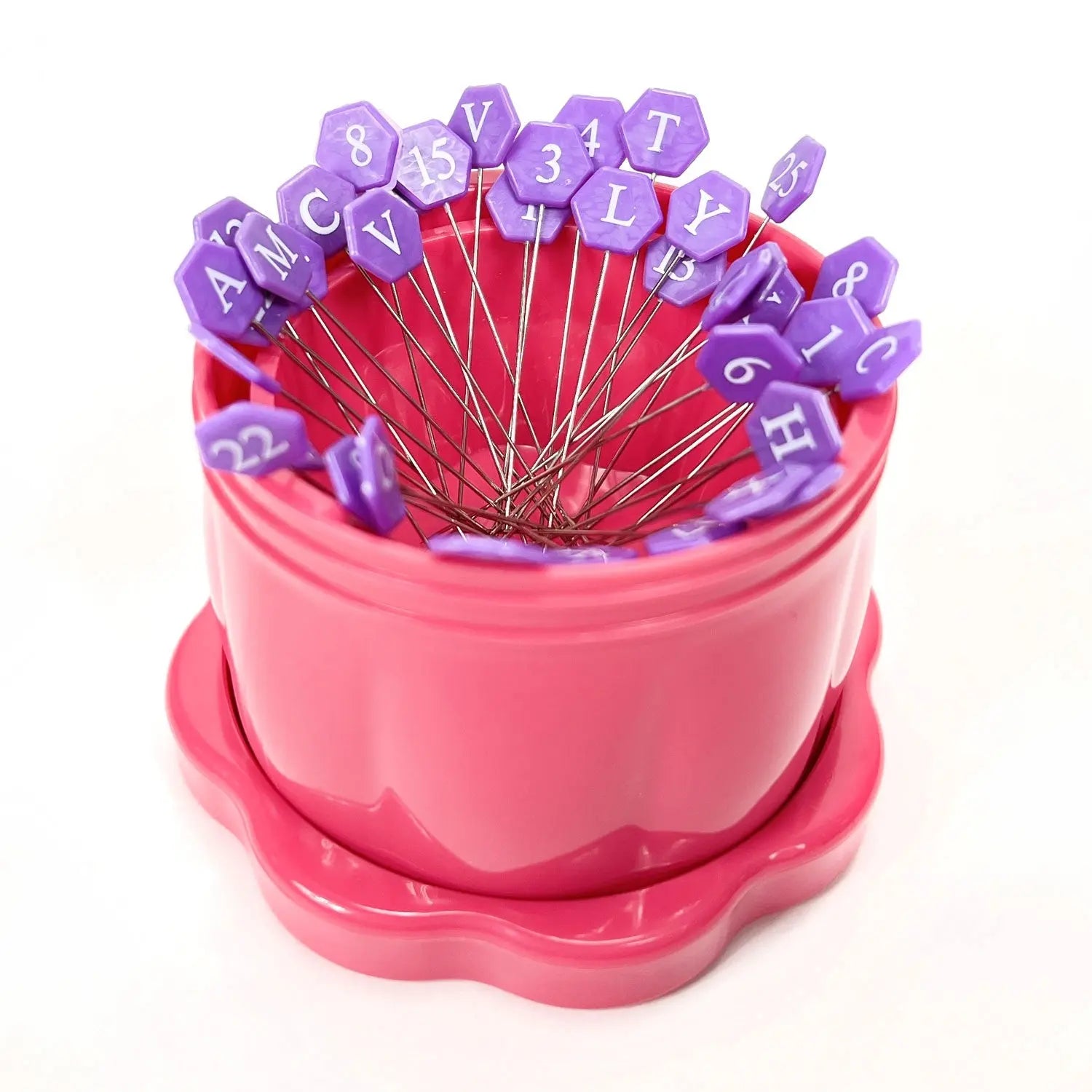Magnetic Pin Cup Large Fortune Fuchsia - Linda's Electric Quilters