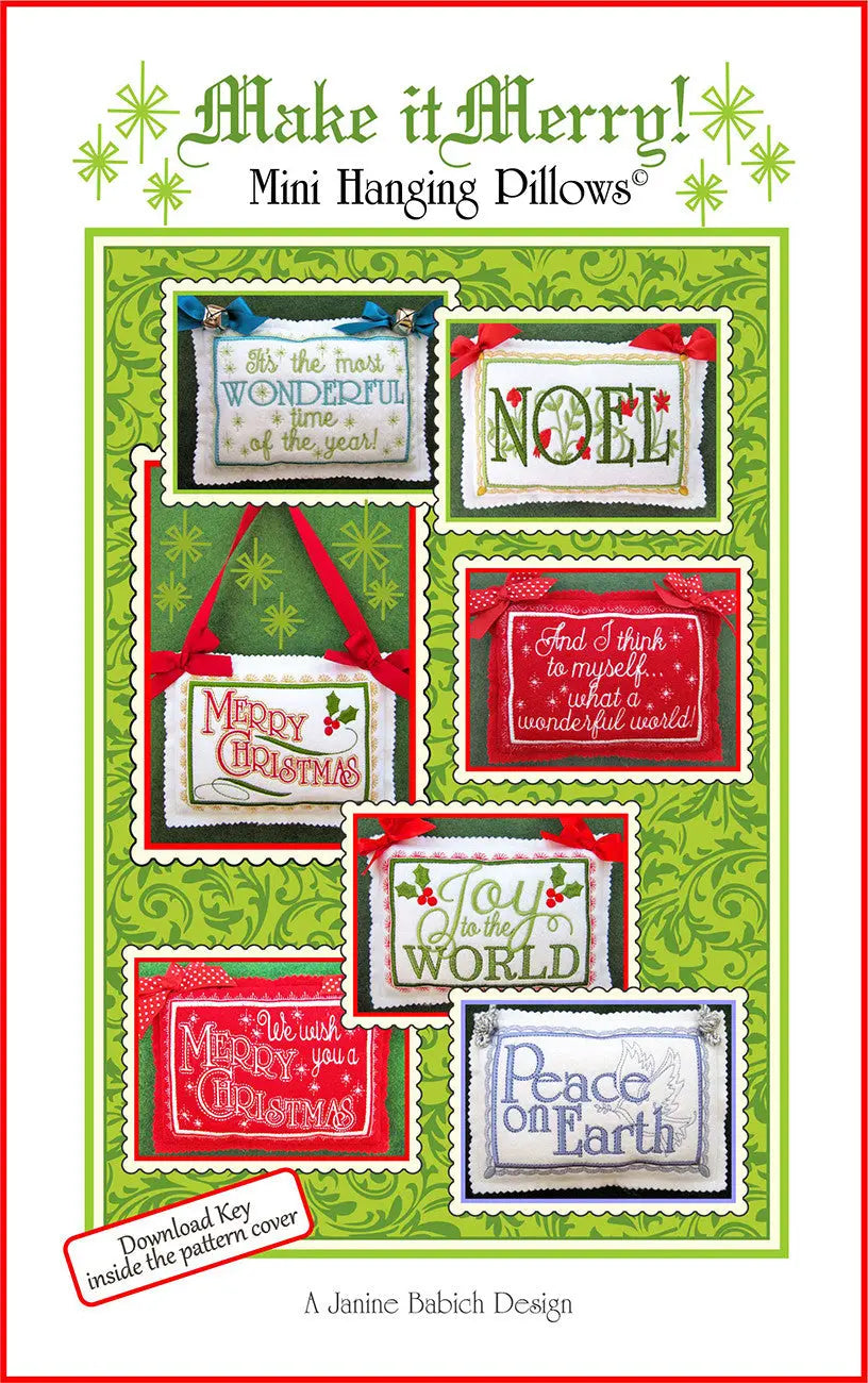 Make it Merry! Mini Hanging Pillows - Linda's Electric Quilters