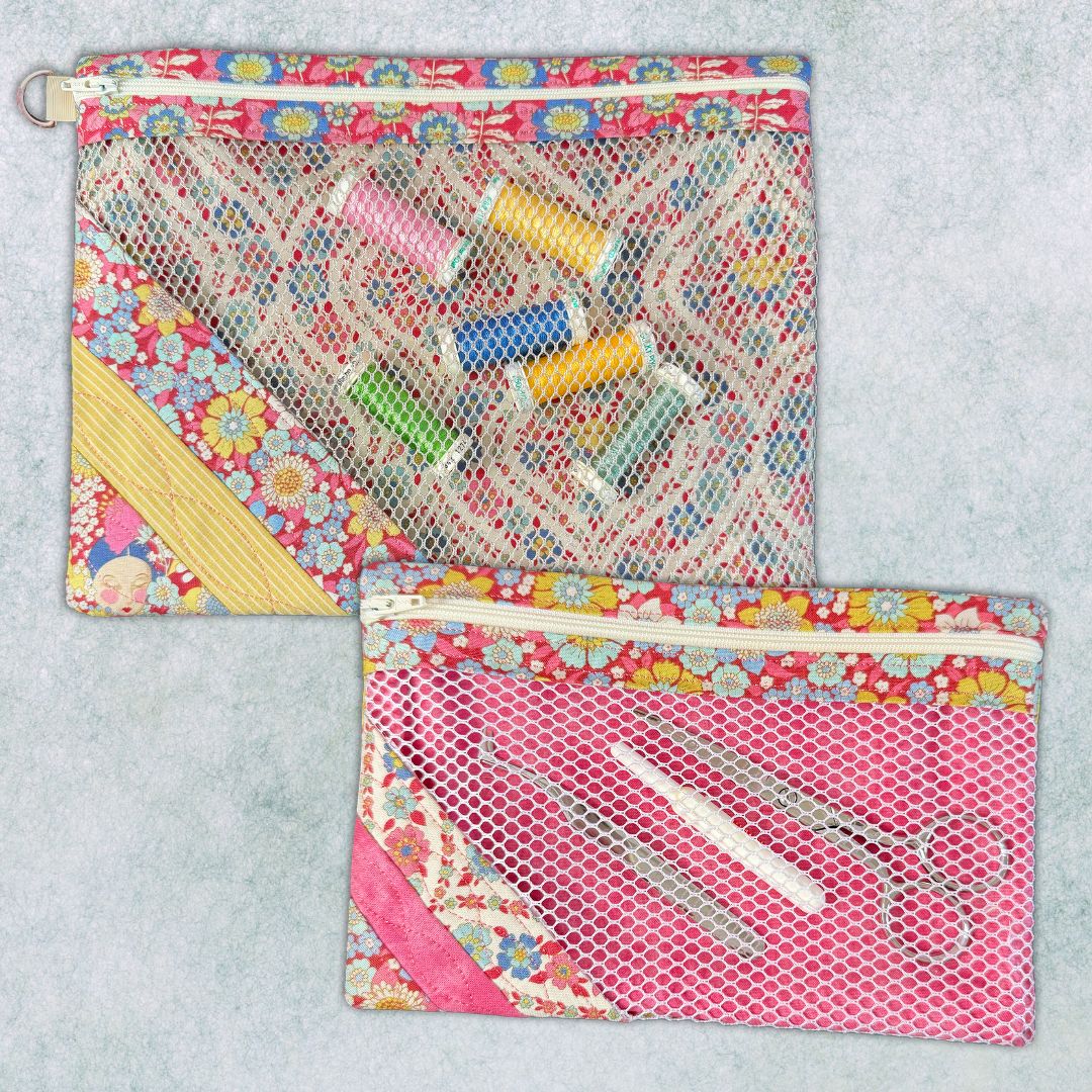 Make It Mesh Bag In the Hoop Machine Embroidery Design Set Pickle Pie Designs