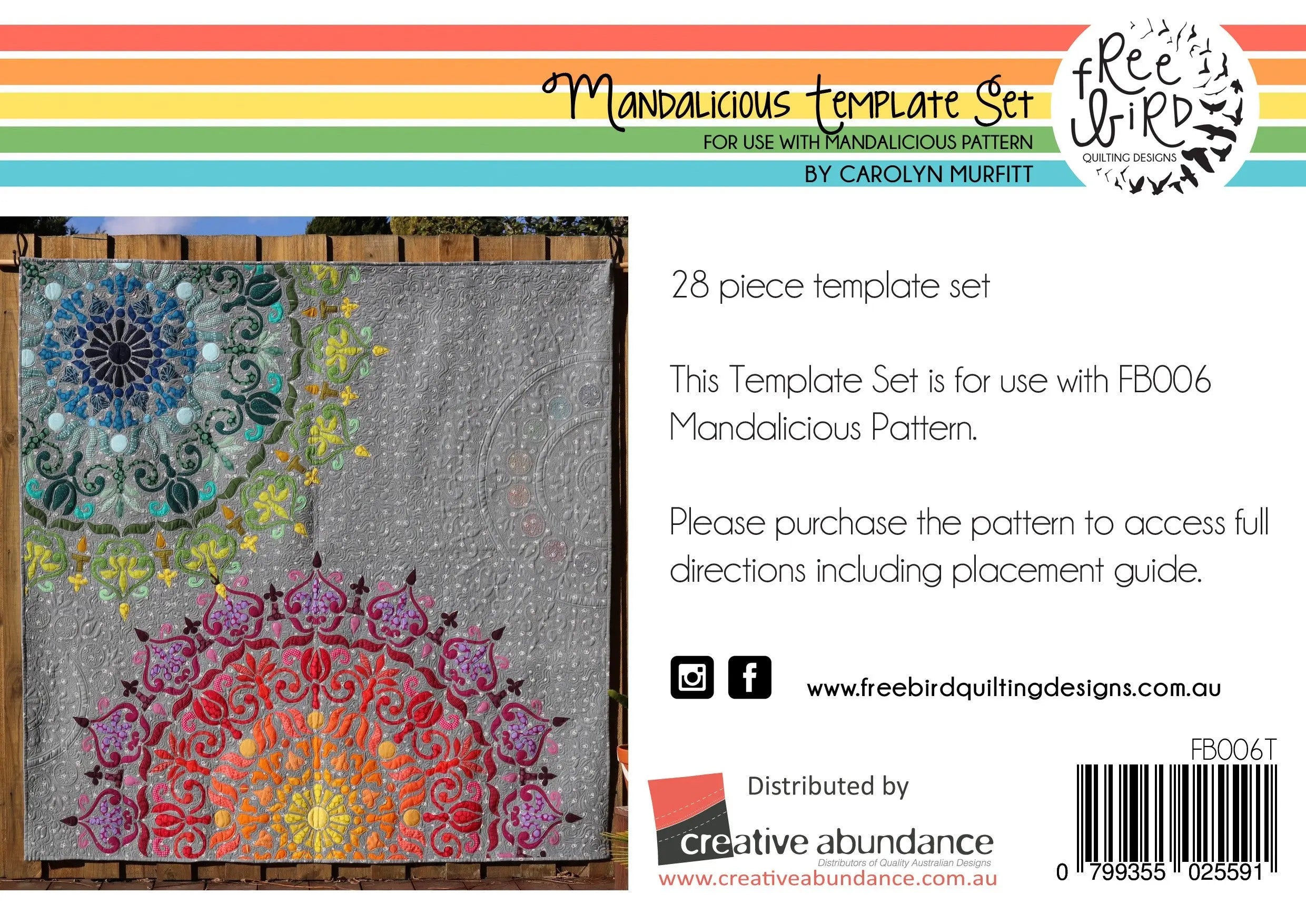 Mandalicious Acrylic Template Set - Linda's Electric Quilters