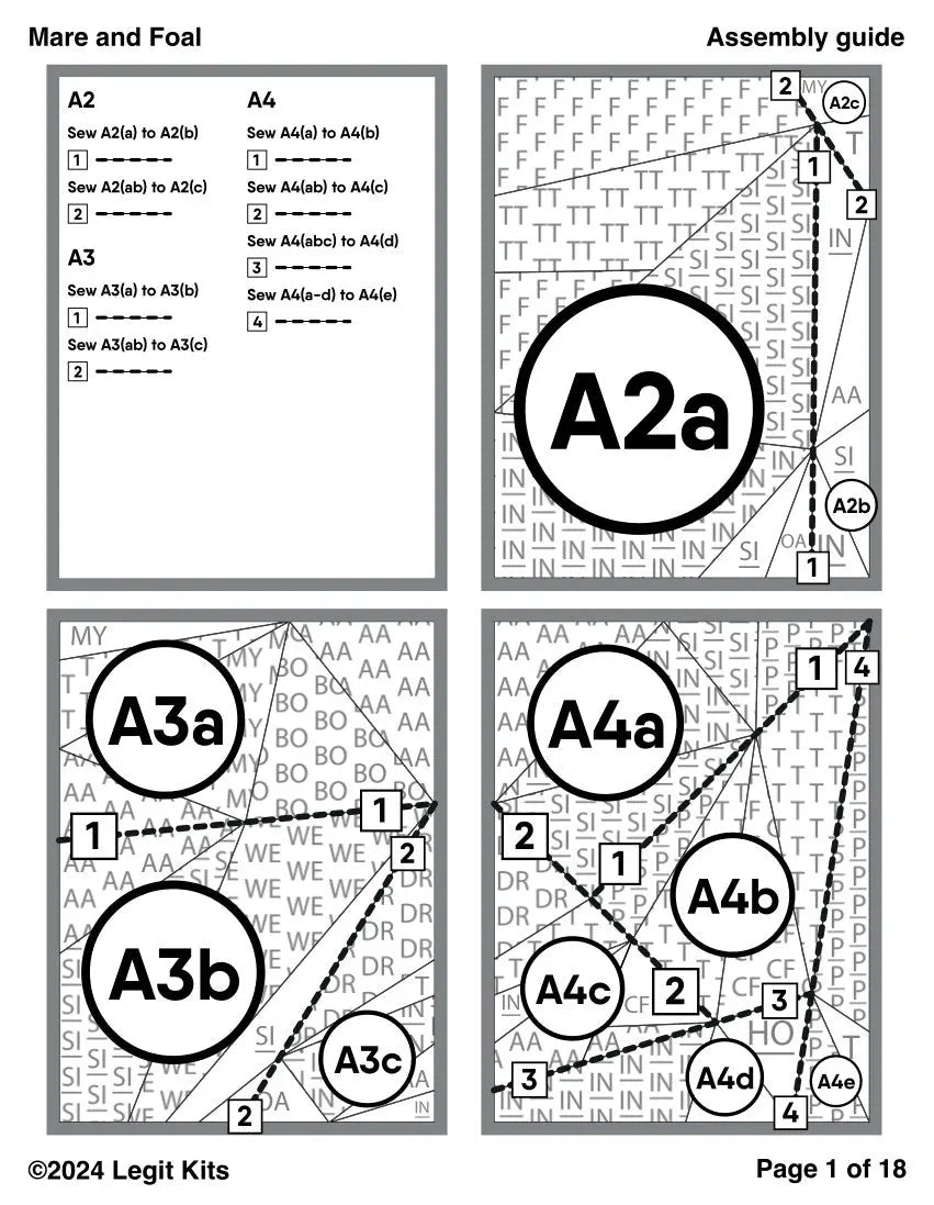 Mare & Foal Quilt Kit Legit Kits