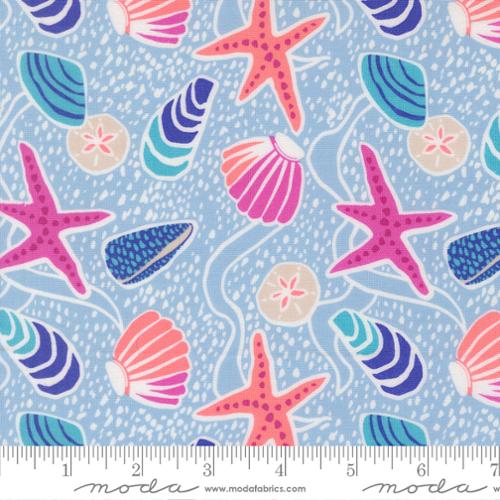 Marlin Reef Sea Shells Cotton 44"/45" Fabric Per Yard