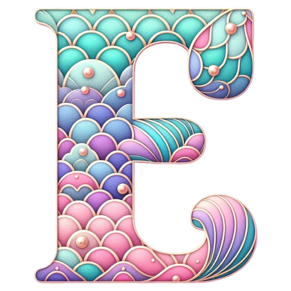 Mermaid Letter E Fabric Panel