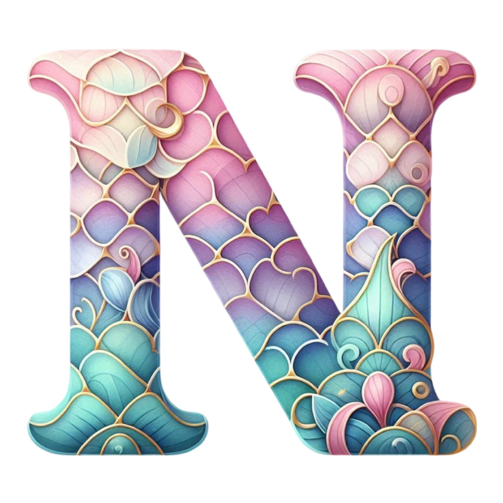 Mermaid Letter N Fabric Panel